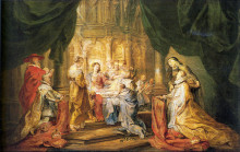 Репродукция картины "st. ildefonso receiving a priest cloak" художника "рубенс питер пауль"