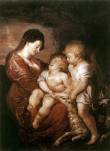 Репродукция картины "virgin and child with the infant st. john" художника "рубенс питер пауль"