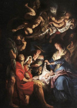 Репродукция картины "adoration of the shepherds" художника "рубенс питер пауль"