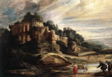 Копия картины "landscape with the ruins of mount palatine in rome" художника "рубенс питер пауль"