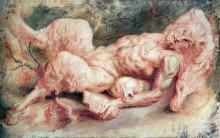 Репродукция картины "pan reclining" художника "рубенс питер пауль"