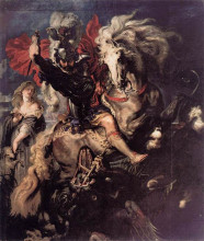 Репродукция картины "st. george and a dragon" художника "рубенс питер пауль"