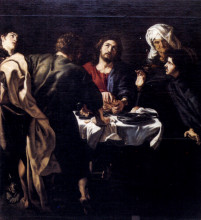 Репродукция картины "the supper at emmaus" художника "рубенс питер пауль"