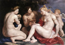 Картина "venus, cupid, bacchus and ceres" художника "рубенс питер пауль"