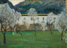 Картина "white farmhouse (bunyola, majorca)" художника "русиньоль сантьяго"