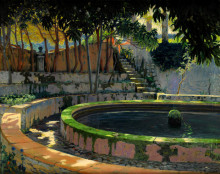 Репродукция картины "jard&#237;n de las eleg&#237;as, son moragues" художника "русиньоль сантьяго"