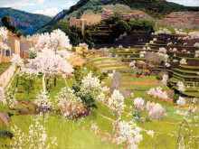 Картина "terraced garden in mallorca" художника "русиньоль сантьяго"