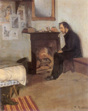 Копия картины "portrait of eric satie" художника "русиньоль сантьяго"