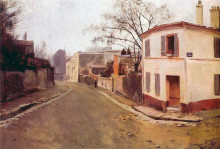 Копия картины "rue des saules in montmartre" художника "русиньоль сантьяго"