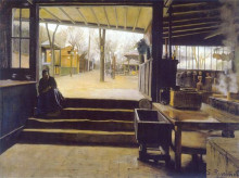 Репродукция картины "the kitchens, moulin de la galette" художника "русиньоль сантьяго"