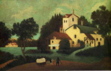 Картина "wagon in front of the mill" художника "руссо анри"