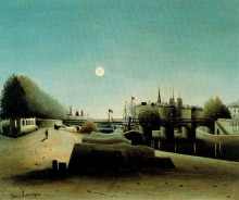 Репродукция картины "a view of the ile saint louis from port saint nicolas evening" художника "руссо анри"