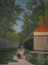 Репродукция картины "landscape in montsouris park with five figures" художника "руссо анри"
