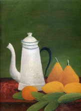 Репродукция картины "still life with teapot and fruit" художника "руссо анри"