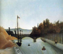 Копия картины "footbridge at passy" художника "руссо анри"