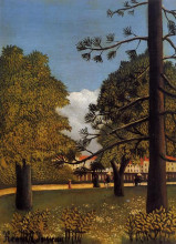 Копия картины "view of parc de montsouris" художника "руссо анри"