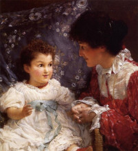 Копия картины "миссис джордж льюис и её дочь элизабет" художника "альма-тадема лоуренс"