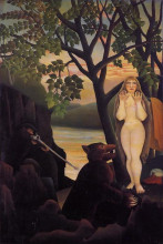 Репродукция картины "nude and bear" художника "руссо анри"