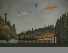 Репродукция картины "view of the bridge at sevres and the hills at clamart st. cloud and bellevue" художника "руссо анри"