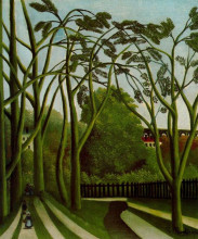 Репродукция картины "landscape on the banks of the bievre at becetre" художника "руссо анри"