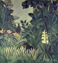 Репродукция картины "the equatorial jungle" художника "руссо анри"