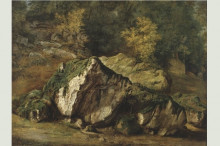 Репродукция картины "study of rocks" художника "руссо теодор"
