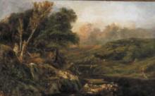 Репродукция картины "mountain&#160;landscape&#160;with&#160;fisherman" художника "руссо теодор"