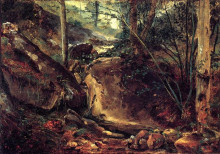 Репродукция картины "mountain stream in auvergne" художника "руссо теодор"