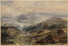 Репродукция картины "landscape in auvergne" художника "руссо теодор"