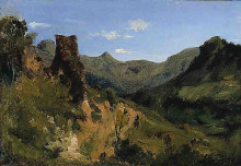 Репродукция картины "valley in the auvergne mountains" художника "руссо теодор"