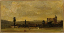 Картина "landscape&#160;with&#160;a&#160;church" художника "руссо теодор"