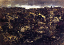 Репродукция картины "rocky landscape" художника "руссо теодор"