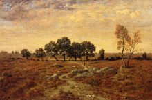 Репродукция картины "lande de la glandee, forest of fontainebleau" художника "руссо теодор"