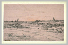 Картина "sunset on&#160;a&#160;plain" художника "руссо теодор"