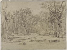 Картина "the&#160;forest&#160;in&#160;winter" художника "руссо теодор"