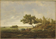 Репродукция картины "the&#160;pond&#160;at&#160;the foot&#160;of&#160;the hill" художника "руссо теодор"