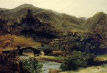 Картина "a view of thiers in the auvergne" художника "руссо теодор"