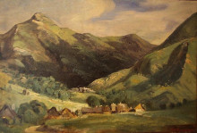 Репродукция картины "landscape at vigerie, valley santoire, auvergne" художника "руссо теодор"