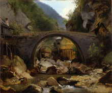 Копия картины "mountain stream in the auvergne" художника "руссо теодор"