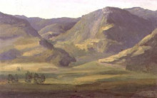 Картина "mountainous landscape in cantal" художника "руссо теодор"