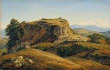Репродукция картины "hilly landscape, auvergne" художника "руссо теодор"