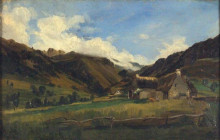 Картина "a hilly landscape in auvergne" художника "руссо теодор"