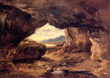 Картина "the cave in a cliff near granville" художника "руссо теодор"