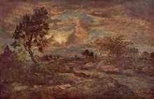 Копия картины "sunset at arbonne" художника "руссо теодор"