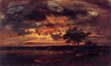 Картина "twilight landscape" художника "руссо теодор"