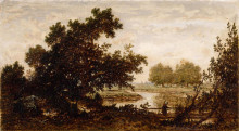 Репродукция картины "meadows&#160;crossed&#160;by&#160;a&#160;river" художника "руссо теодор"
