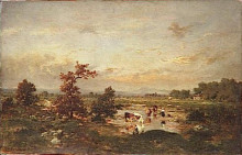 Картина "cows in the mare" художника "руссо теодор"