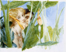 Репродукция картины "в блеске красоты (неокончено)" художника "альма-тадема лоуренс"