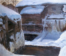 Копия картины "młyn w zimie" художника "рущиц фердинанд"