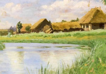 Копия картины "wies nad rzeka" художника "рущиц фердинанд"
